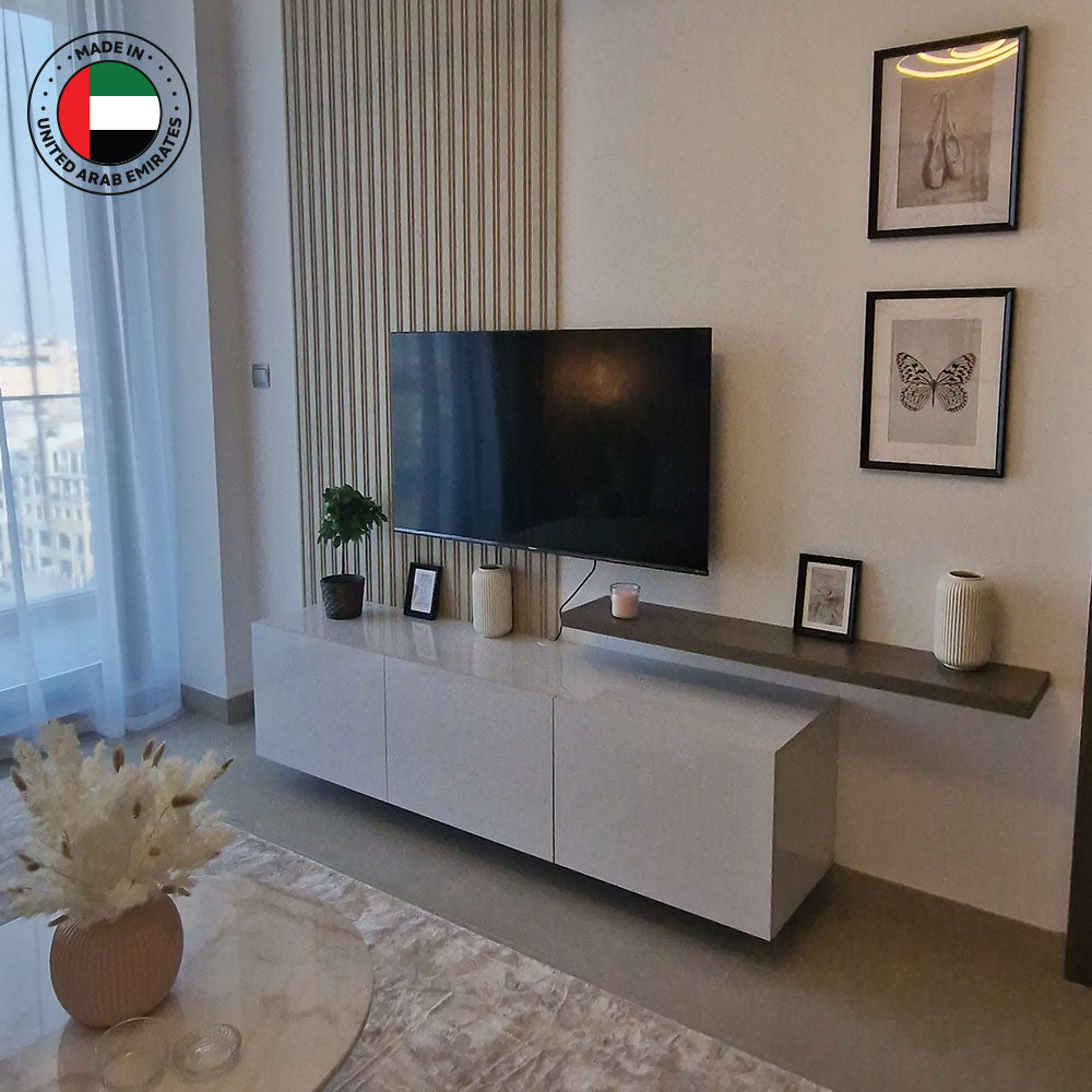 Floating White Tv Media Unit 150cm