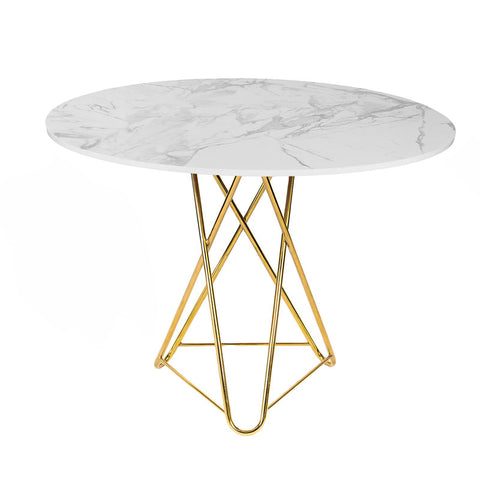 Satuario white Dining Table 100cm