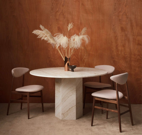 Silodo 110cm Creme Marble Dining Table